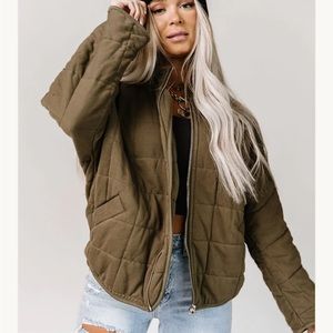Below zero quilted jacket- olive